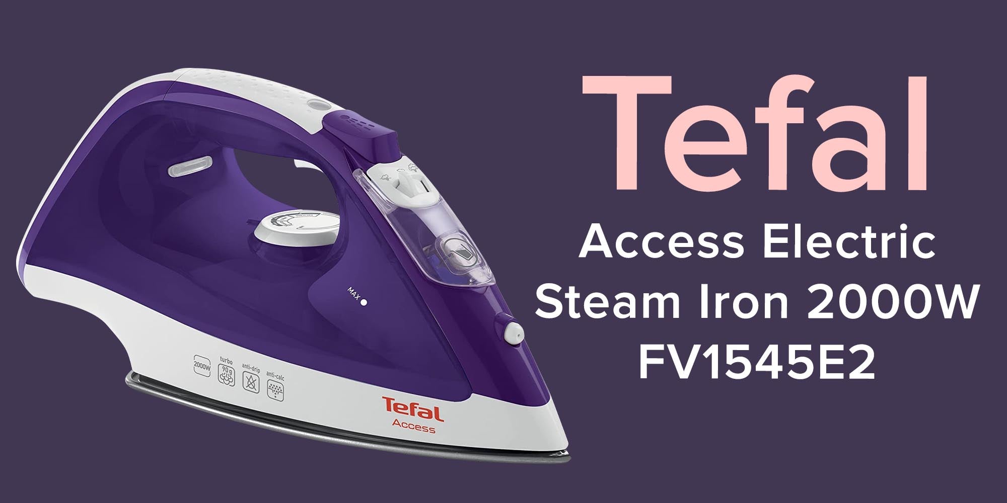 Electric Steam Iron 2000W 270.0 ml 2000.0 W FV1545E2 Purple/White