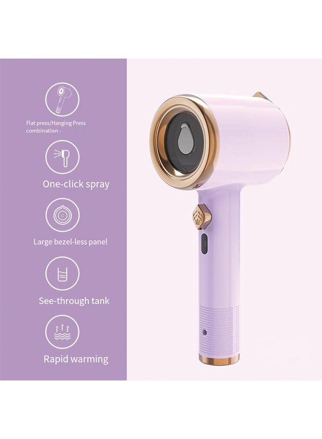 Portable Mini Ironing Machine, Travel Mini Steam Iron, Handheld Garment Steamer, Fast Preheating Steam Dry Ironing, For Home and Travel ( Purple)