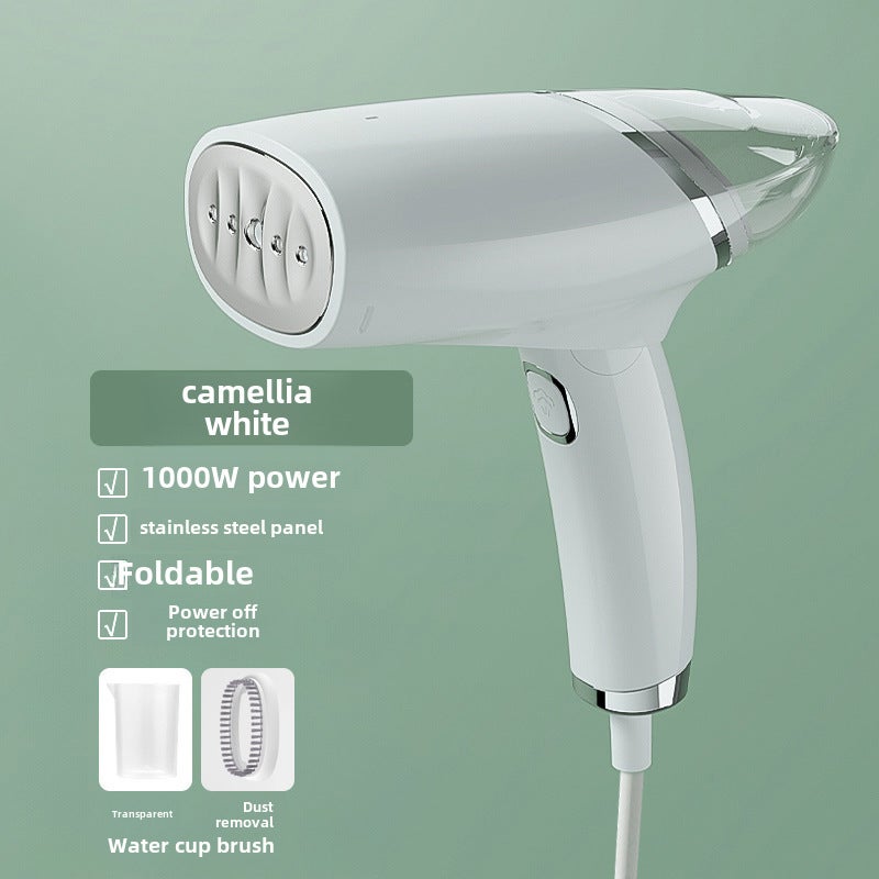 Portable Mini Garment Steamer Folding Camellia White