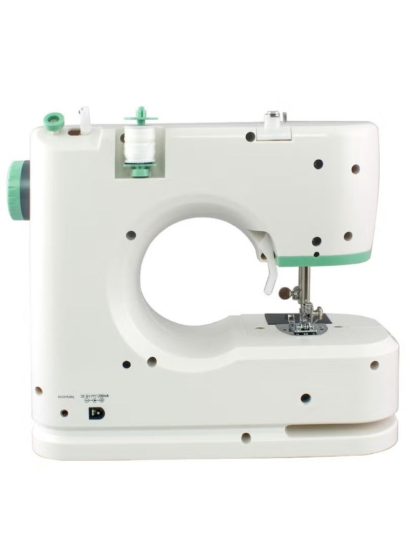 Electric Sewing Machine Double Needle and Double Thread, 16 Stitches, Reversible Two-Way Home Portable Sewing Machine Suitable for Sewing Fabrics or Leather, Etc