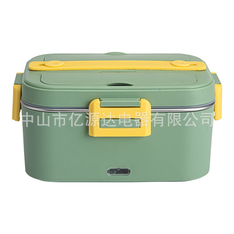 Cross-Border electric heating lunch box portable vehicle-mounted household heating water-free hot rice insulation lunch box manufacturers direct supply Green Yellow