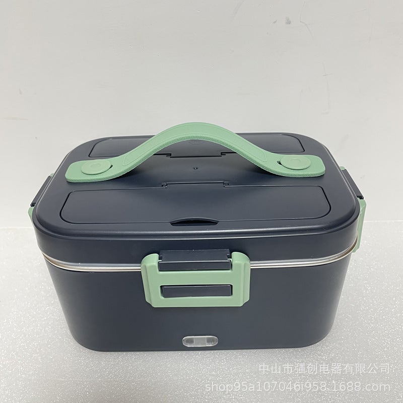 75W Portable Electric Heated Lunch Box Warmer dark blue and green buckle