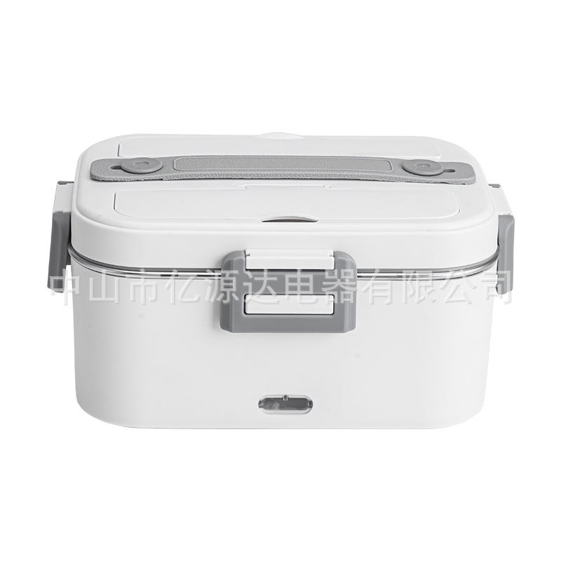 Cross-Border electric heating lunch box portable vehicle-mounted household heating water-free hot rice insulation lunch box manufacturers direct supply White Gray