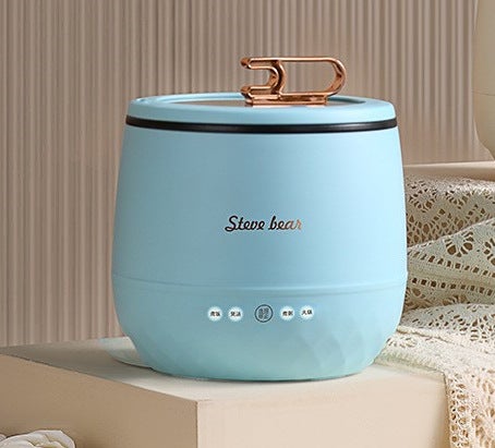 Mini Stony Bear Rice Cooker Small Dorm Office Sky Blue