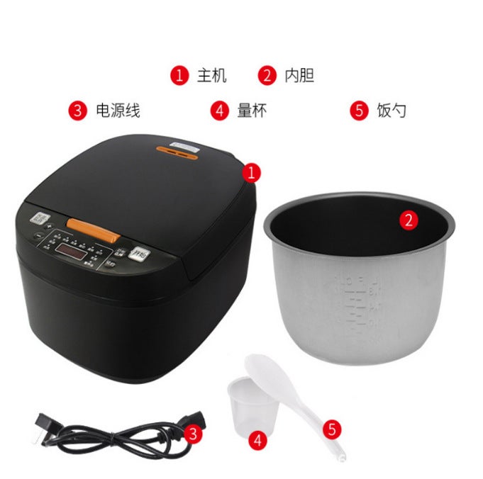 5L Multifunctional Non-Stick Rice Cooker with Timer White crystal bile 5L rice cooker (English net package in English)