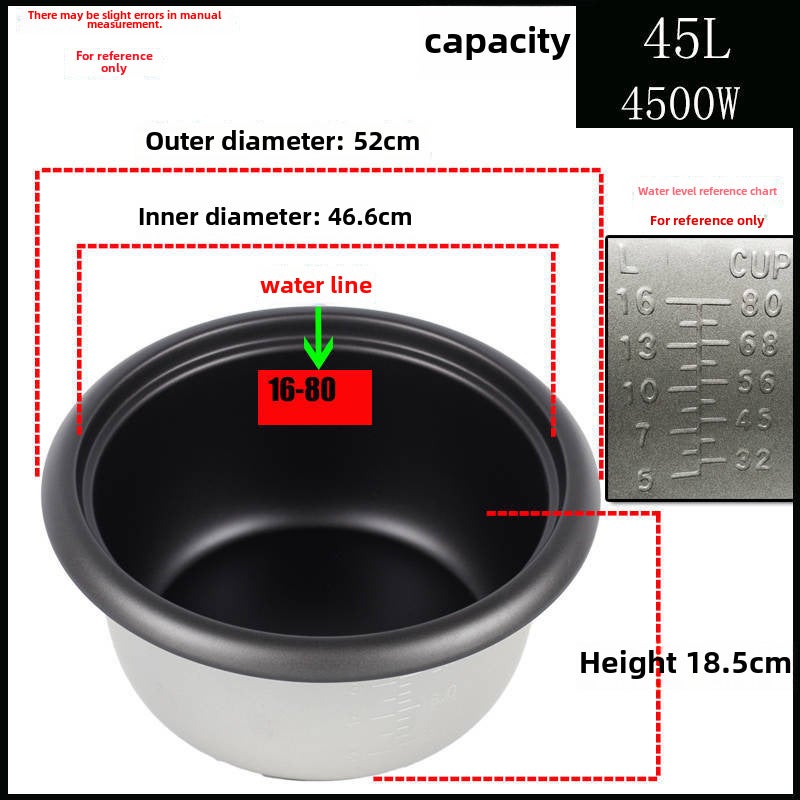 Old-fashioned electric rice cooker universal inner container non-stick inner pot thickened red triangle inner accessories 2L3L4L5L6L explosions 45L non-stick aluminum bladder