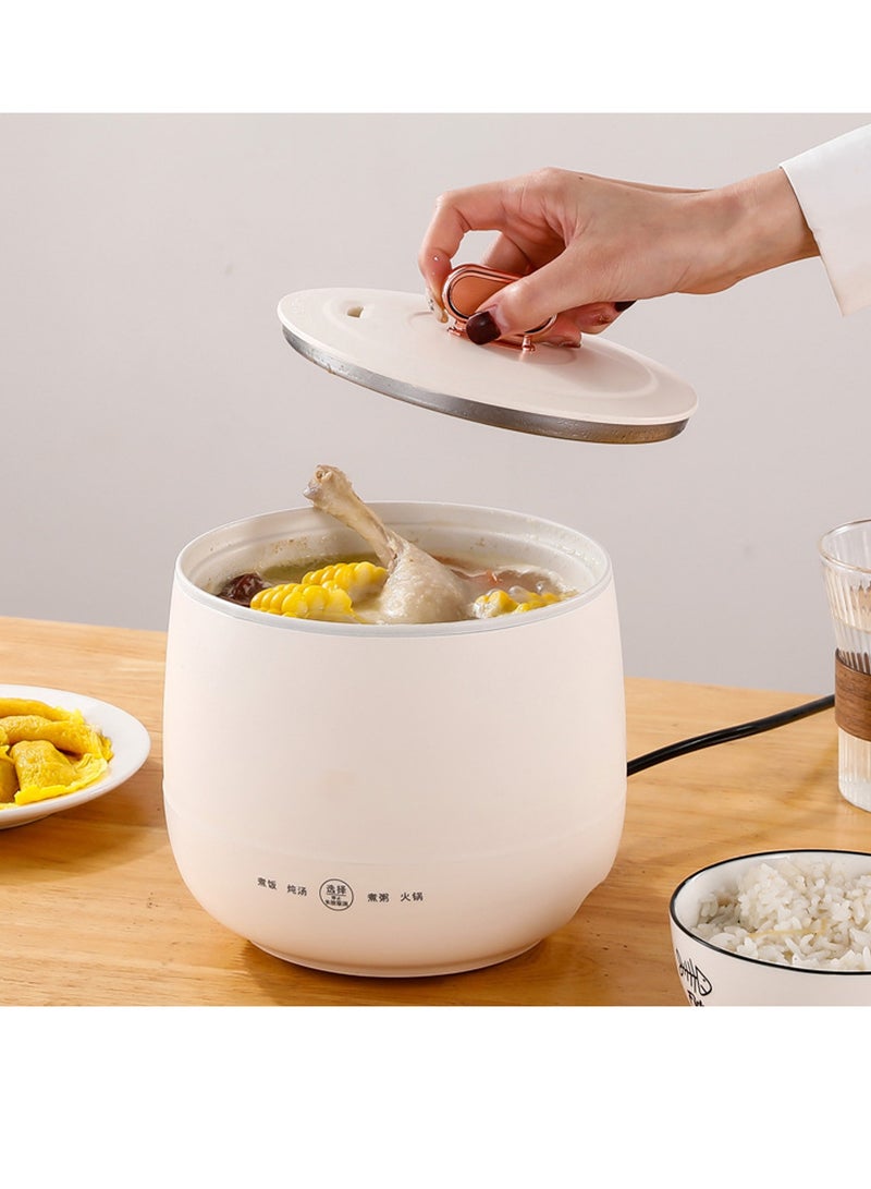 Portable Mini Rice Cooker 1 Cup, 1.5L Non stick Electric Hot Pot, Over Heating and Boil Dry Protection, Ideal for Travel, Office, Dorm, Multifunctional Automatic Cooking Pot