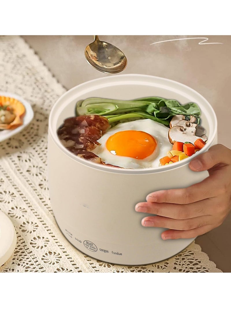 Portable Mini Rice Cooker 1 Cup, 1.5L Non stick Electric Hot Pot, Over Heating and Boil Dry Protection, Ideal for Travel, Office, Dorm, Multifunctional Automatic Cooking Pot