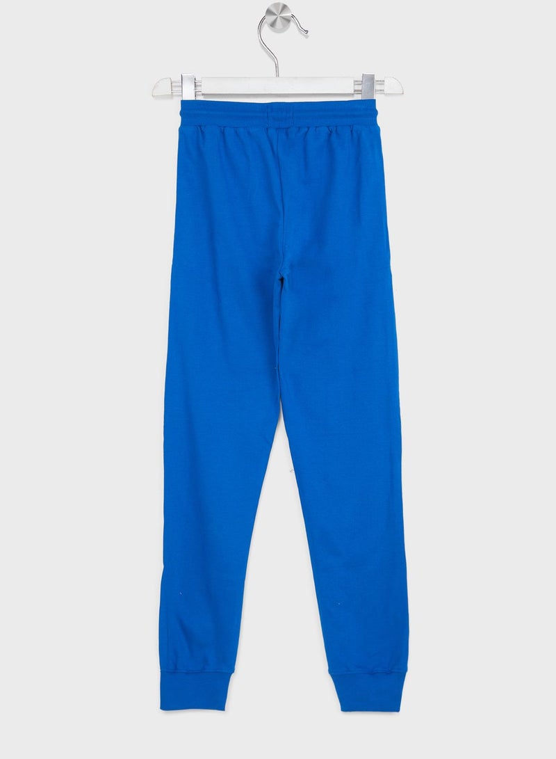 Boys Drawstrings Piping Printed Jogger