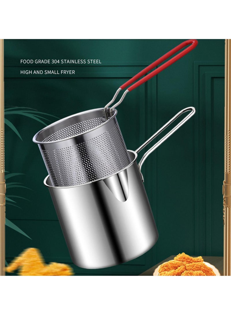 Multifunctional Mini Fryer Pot – Premium Stainless Steel with Superior Heat Conductivity, Oil-Saving Design for Efficient Cooking, Ideal for Home Use