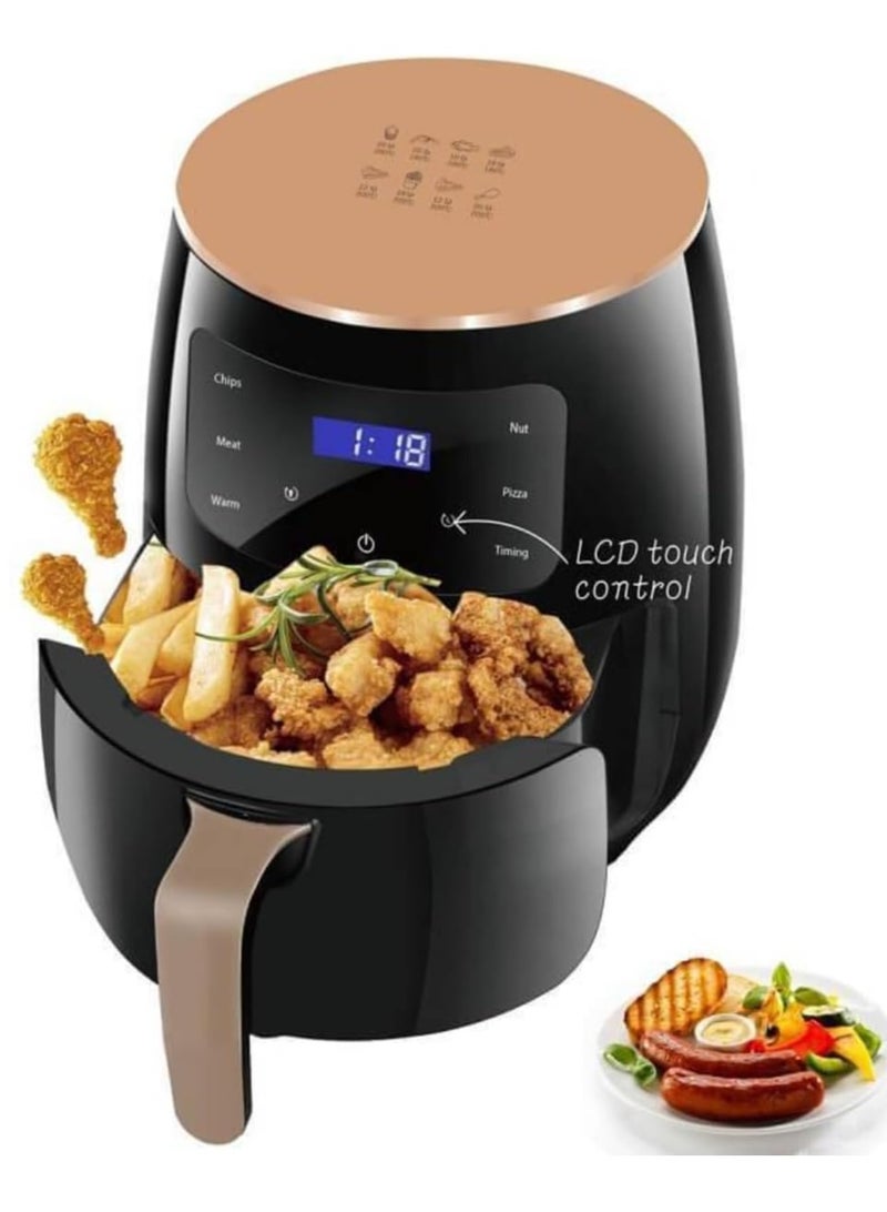 Air Fryer, 6L Non-Stick Basket, 1400W Digital Control, Preheat Function, Stainless Steel Oven - Black 1800W, 5.6L, 7 Presets, Rapid Air Technology, LED Display - Ideal for Frying, Grilling, Roasting,