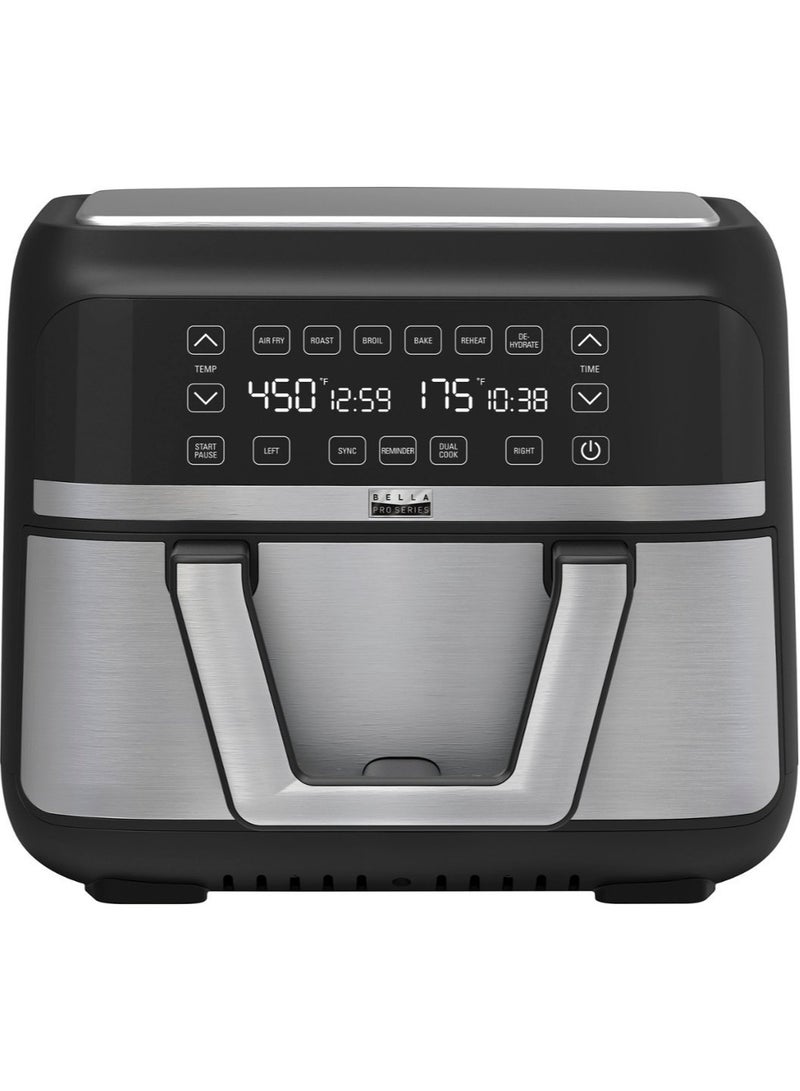 Bella Pro Series 9-qt. 1800 Watts, 120 Volts Digital Air Fryer with Dual Flex Basket Stainless Steel