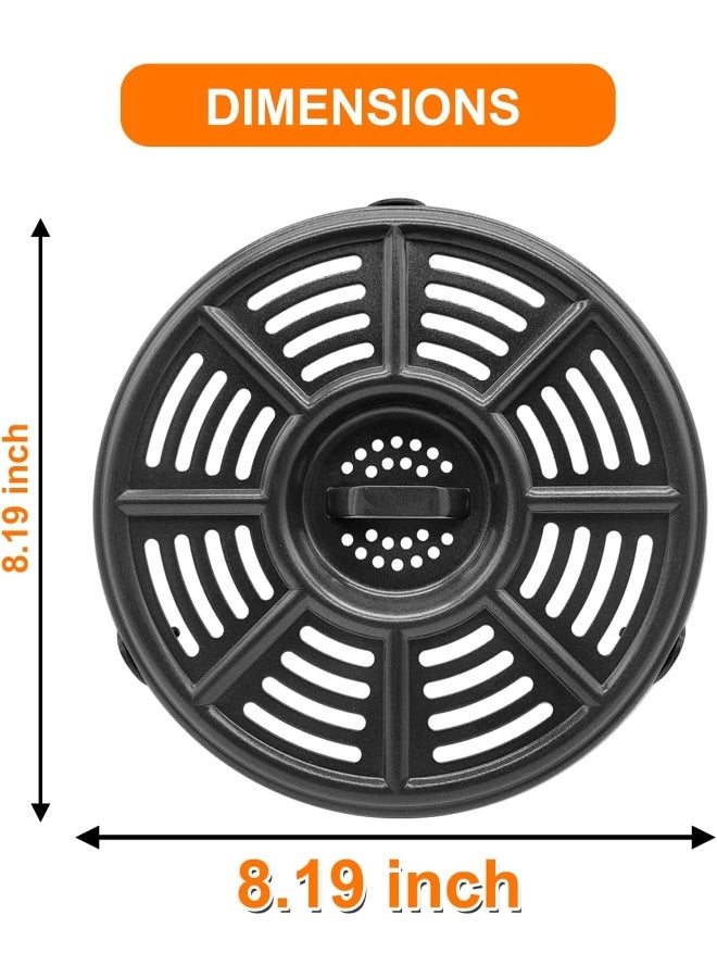 Air fryer Accessories for Ninja AF101 AF161 AF150 Air Fryer, 8.2'' Round Food Grade Air Fryer Grill Pan Grill Plate Crisper Plate Replacement Parts Tray Rack Compatible Ninja Foodie Pressure Cooker