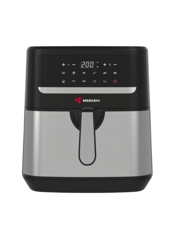 MEBASHI Air Fryer, 9.2 L, Digital Touch Screen, 10 Presets, 1800W, Black Steel (ME-AF986)