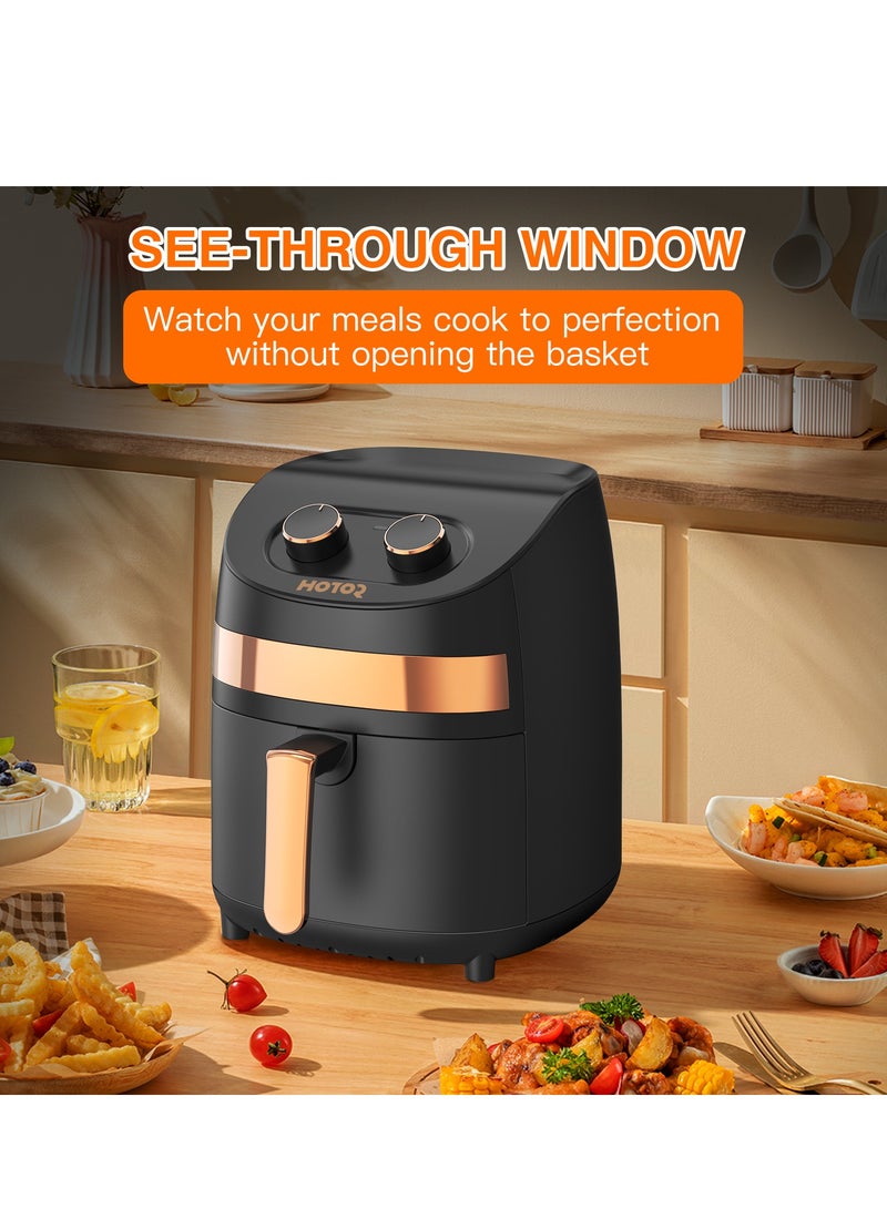 Air Fryer With Adjustable Temperature Control For Healthy Food Without Oil 3.5L Black/Gold