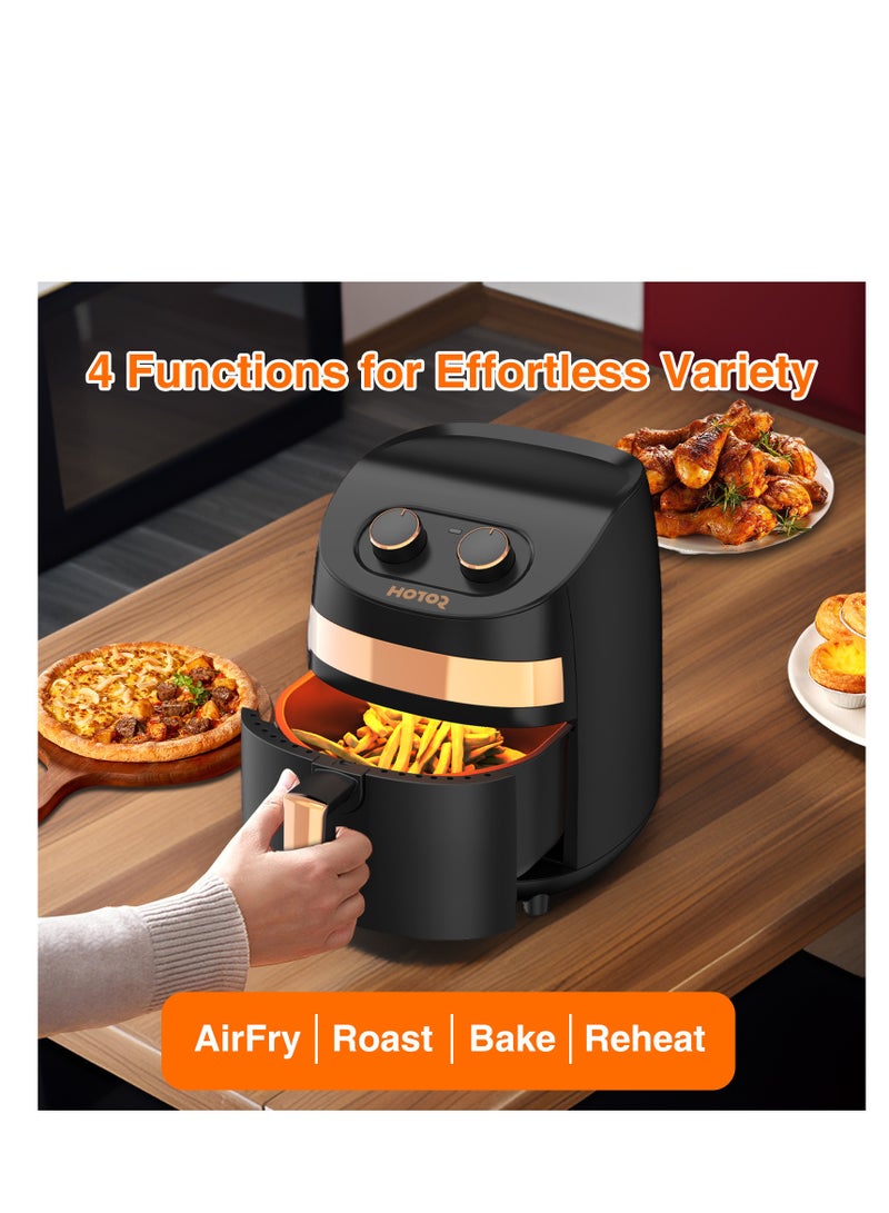 Air Fryer With Adjustable Temperature Control For Healthy Food Without Oil 3.5L Black/Gold