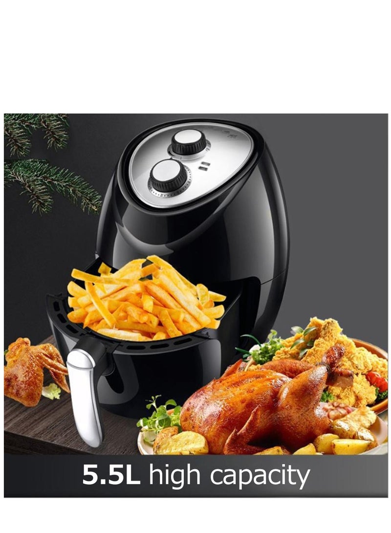 Smart Air Fryer 1300W High Power 5.5L Large Capacity Fume Free Household Air Fryer with New Generation Technology for Oil Free Cooking