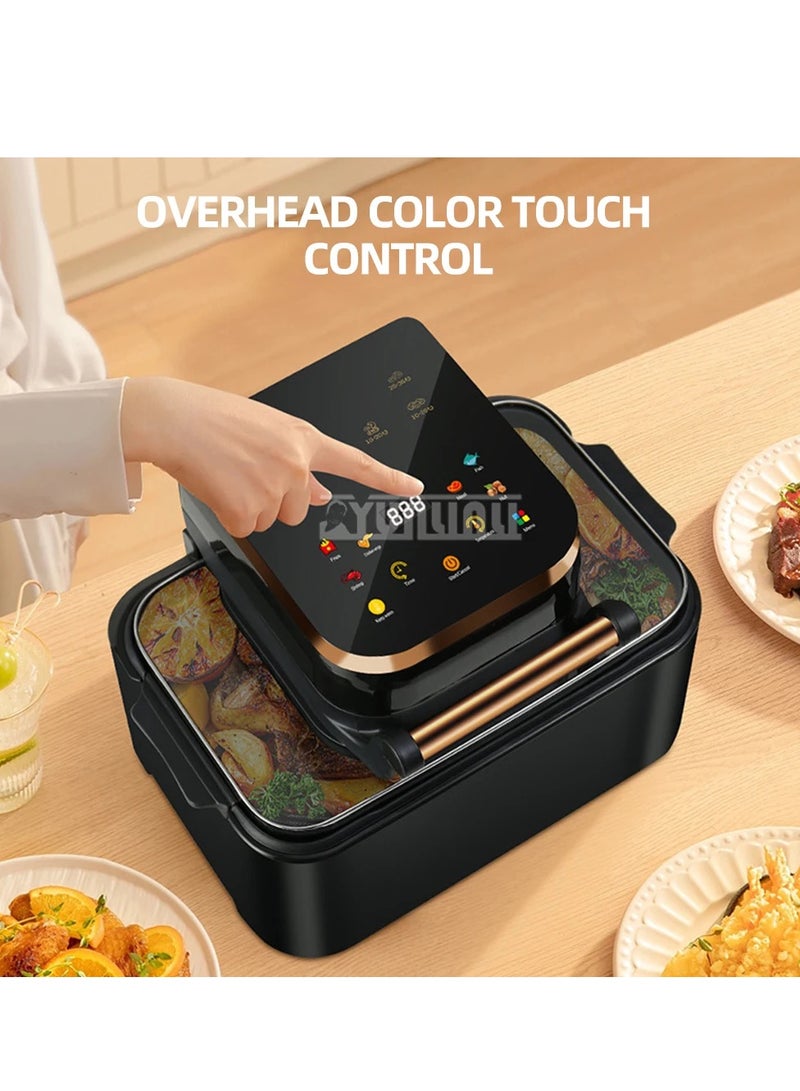 Smart Air Fryer - 12L Large Capacity - Automatic Electric Fryer - Screen Touch Control Panel - Intelligent Temperature Control - Oil-free Baking - Home Oven - 1700W