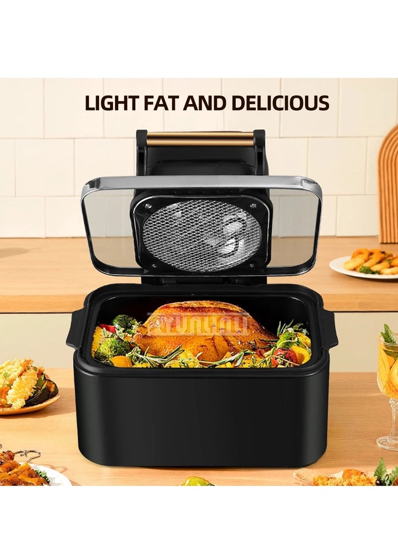 Smart Air Fryer - 12L Large Capacity - Automatic Electric Fryer - Screen Touch Control Panel - Intelligent Temperature Control - Oil-free Baking - Home Oven - 1700W