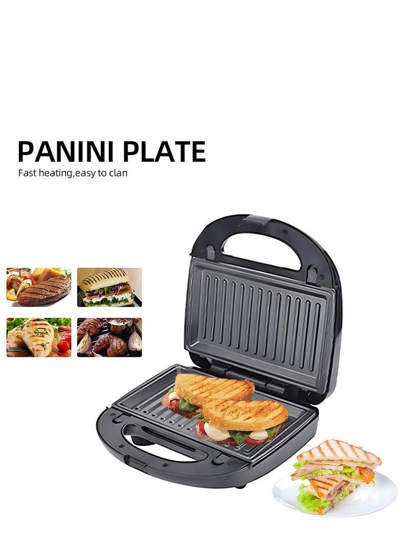 6 in 1 Waffle Maker 750W Electric Double Sided Heating Waffle Maker with Non Stick Removable Plates  Multi Function for Waffles Paninis Grilled Cheese and More