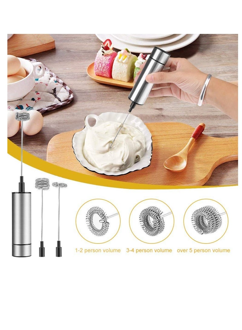 Milk Frother, Handheld Foam Maker, Portable Drink Mixer Stainless Steel