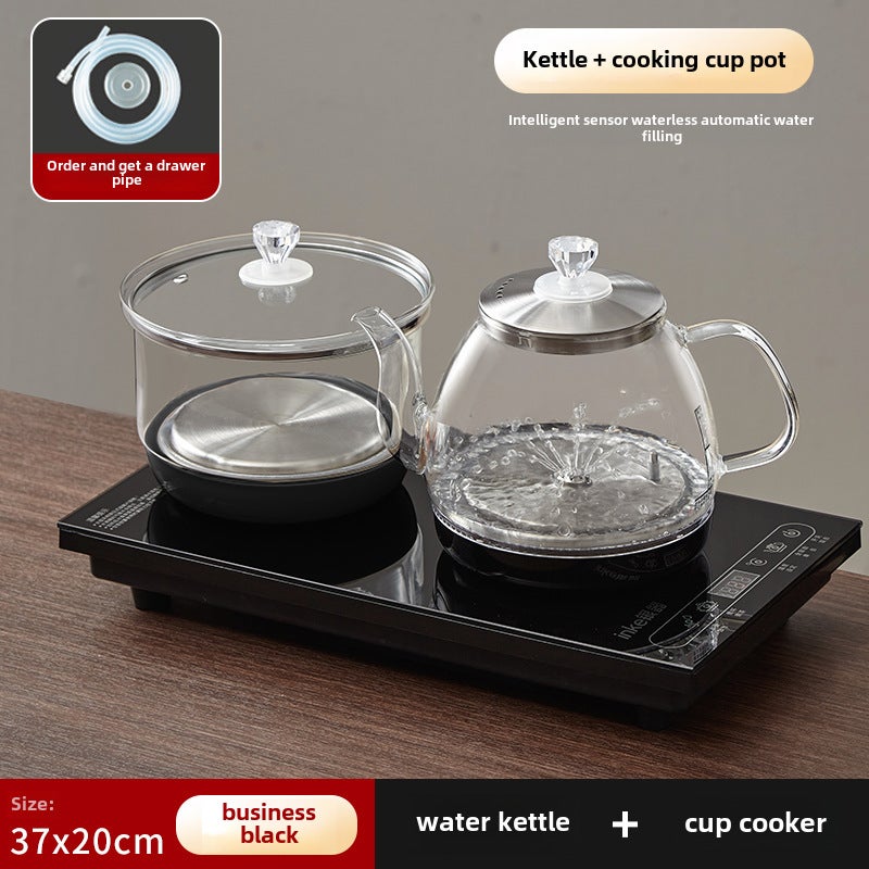 Automatic Anti-Scald Tea Maker Kettle Set High boron glass disinfection [black]]