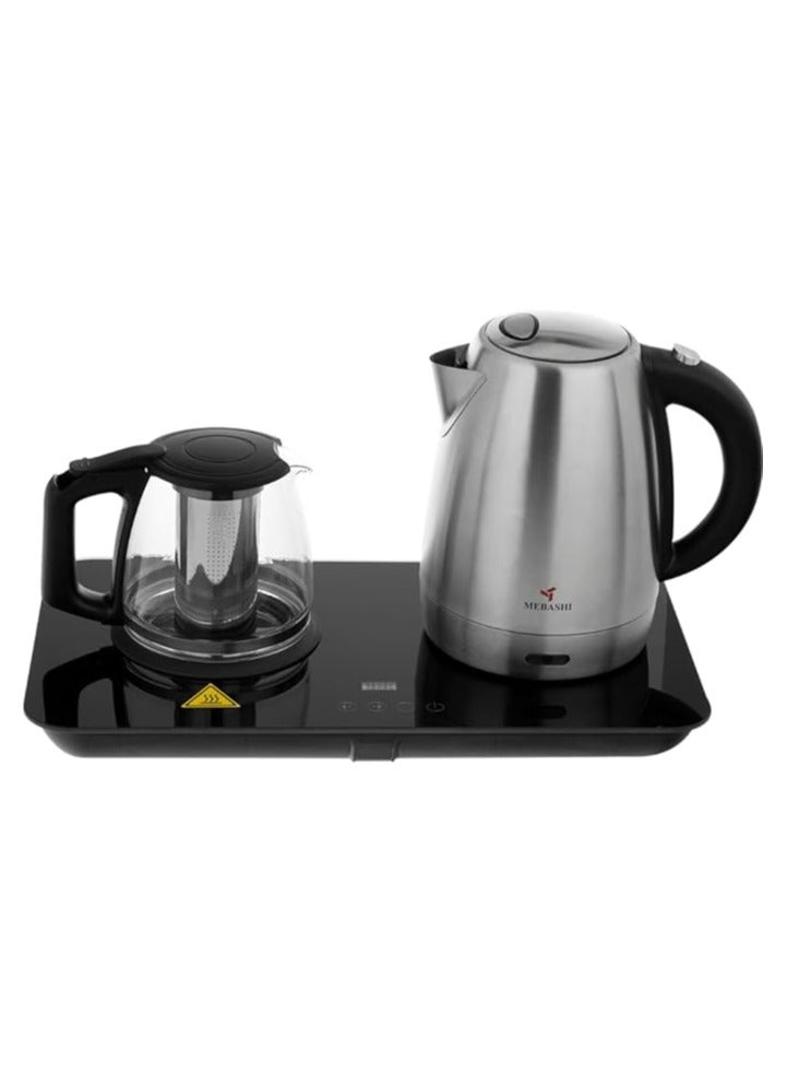 MEBASHI 1.7 L Kettle, 1.0 L Teapot, Stainless Steel, Digital Control, Keep Warm Function (ME-TM301SG)