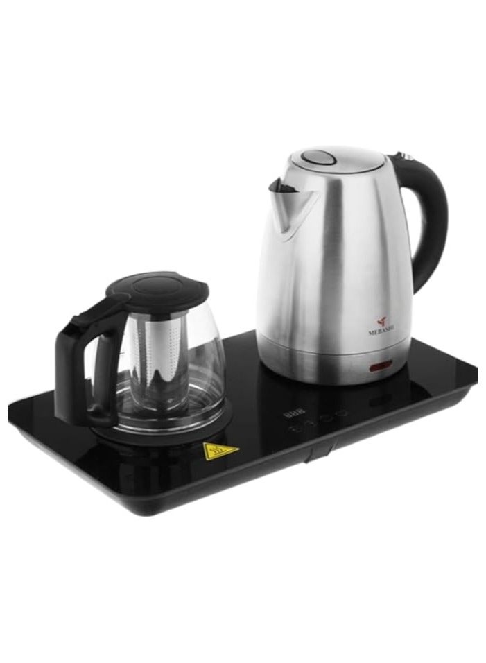 MEBASHI 1.7 L Kettle, 1.0 L Teapot, Stainless Steel, Digital Control, Keep Warm Function (ME-TM301SG)