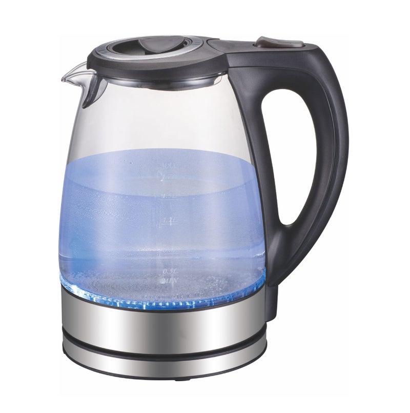 High Borosilicate Glass Electric Kettle with Blue Light Black