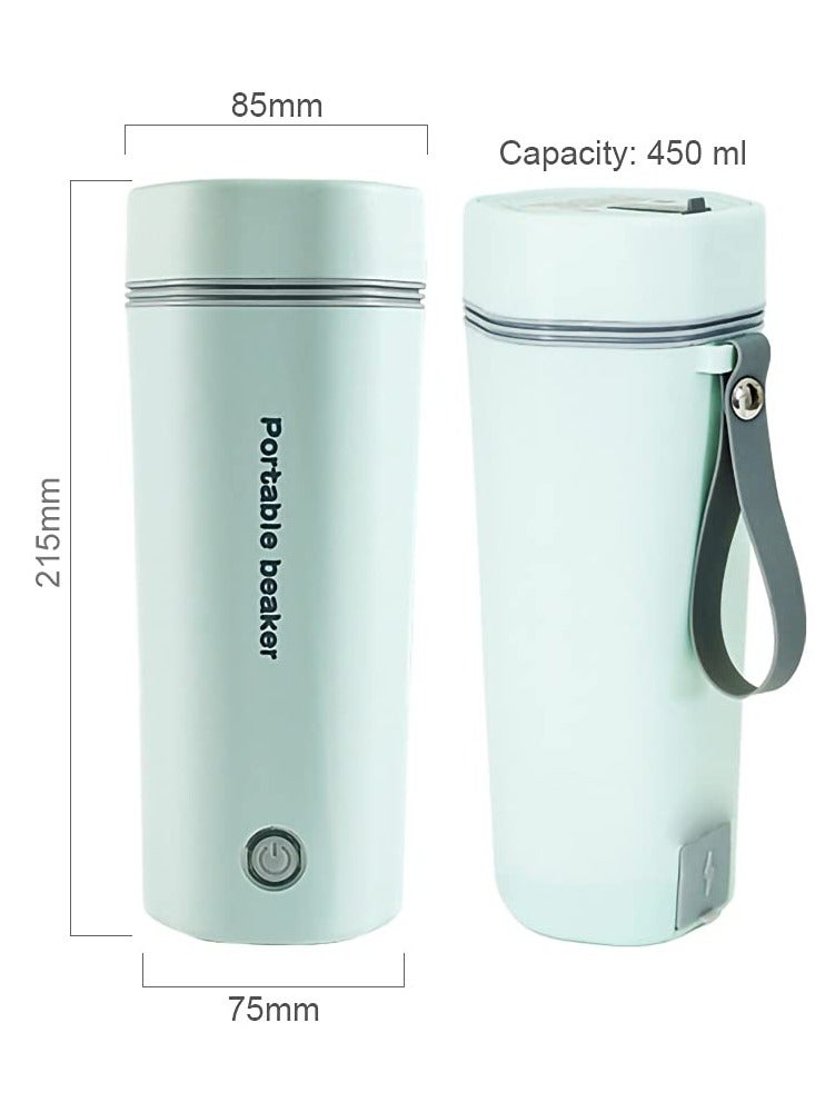 Portable Electric Kettle Stainless Steel Liner Travel Electric Cup Home Mini Heating Teapot Fast Cooking Single Cup Water Heater 350ml Hot Water Bottle (light Green)