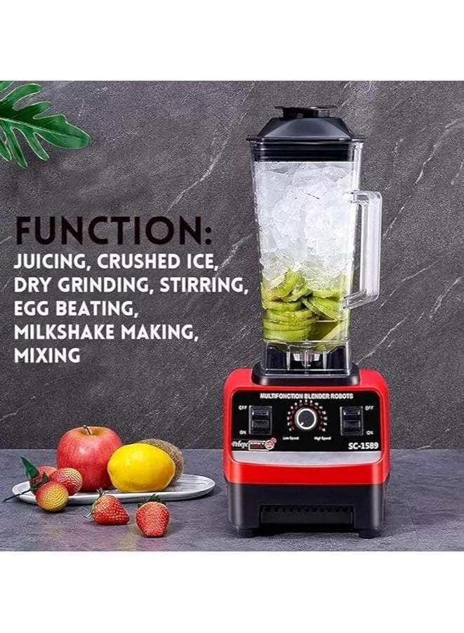 Multi Blender, 4500W, 2.5L jar, 15-speed timer for smoothies, ice crushing, and food processing