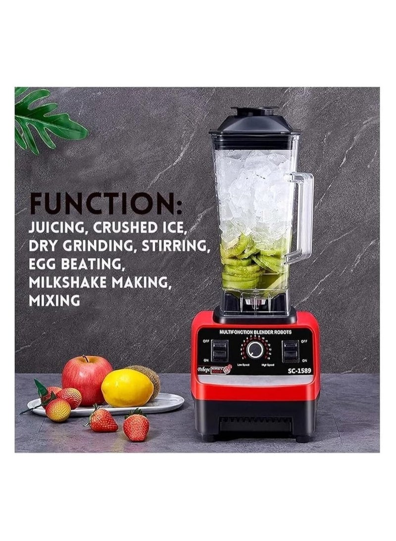 Silver Crest 4500W Heavy Duty Commercial Grade Blender SC 1589 - Multifunctional Juicer, Mixer with 2 Jars, Dishwasher Safe, Stainless Steel Blades, Grinder & Smoothie Maker