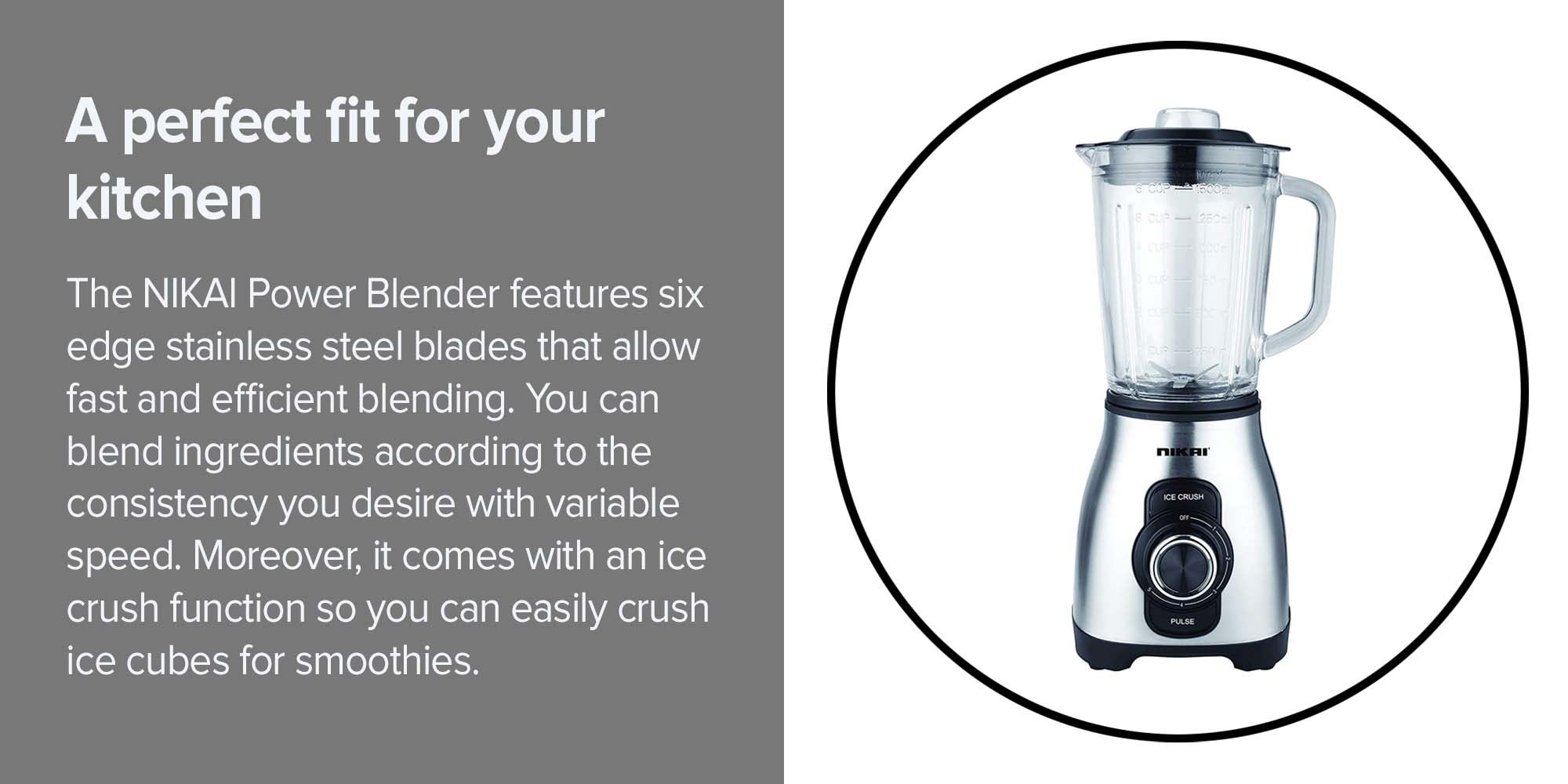 Power Blender With Ice Crushing Function And Glass Jar 1.5 L 800.0 W NB6900G Silver/Clear