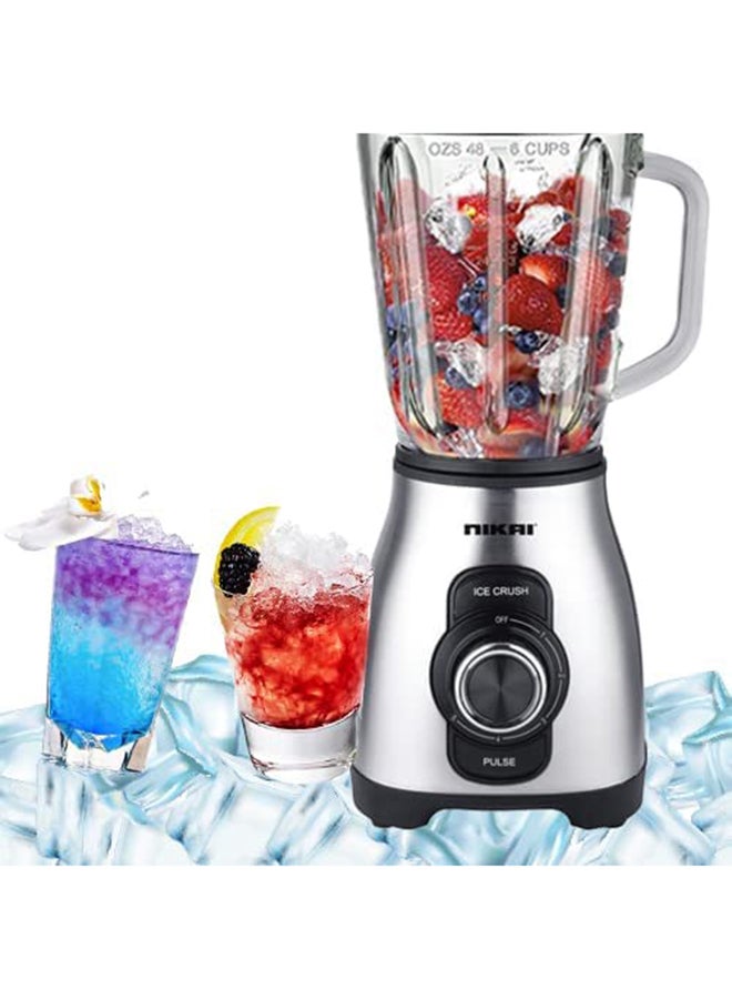 Power Blender With Ice Crushing Function And Glass Jar 1.5 L 800.0 W NB6900G Silver/Clear