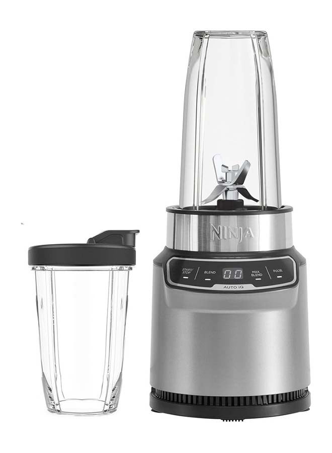 Blender With 2 Automatic Programs: Blend & Max Blend, Pulse Setting, 2x 700ml Cups With Spout Lids, Dishwasher Safe Parts, Smoothie Maker, Auto-iQ 700 ml 1000 W BN500ME Silver