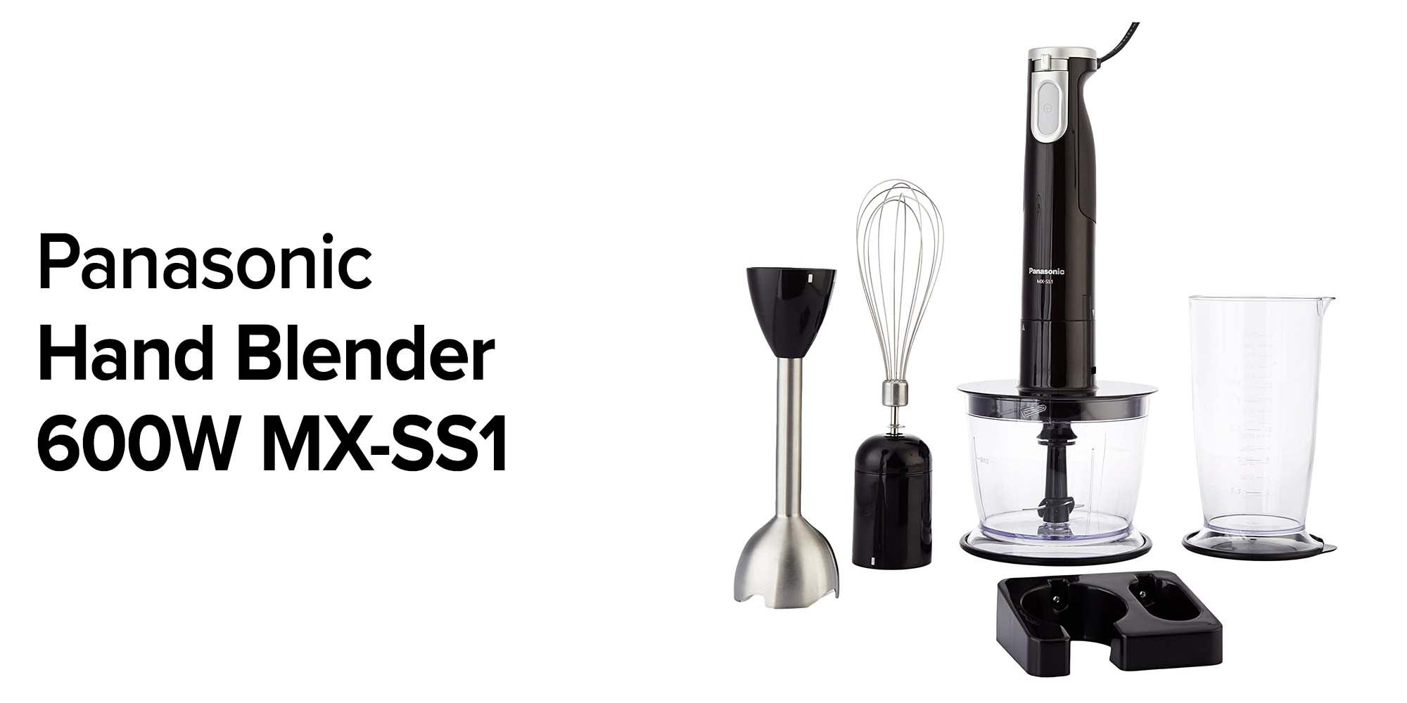 Hand Blender, 600W, 4 Unique-Shaped Blades, Chopper And Whisk Attachment, 0.7LBlending Beaker Bowl, Easy And Convenient MX-SS1 Black/Silver