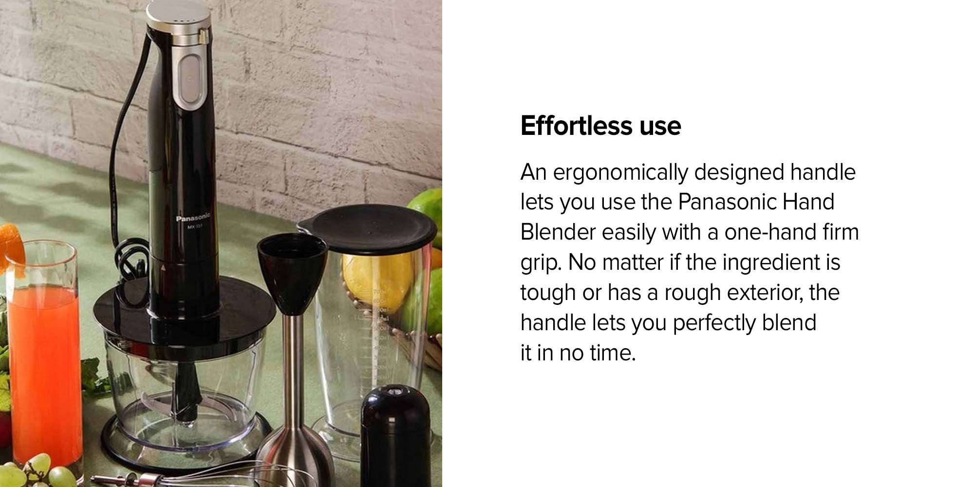 Hand Blender, 600W, 4 Unique-Shaped Blades, Chopper And Whisk Attachment, 0.7LBlending Beaker Bowl, Easy And Convenient MX-SS1 Black/Silver