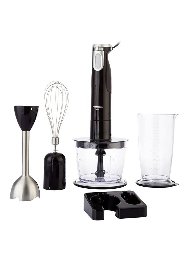 Hand Blender, 600W, 4 Unique-Shaped Blades, Chopper And Whisk Attachment, 0.7LBlending Beaker Bowl, Easy And Convenient MX-SS1 Black/Silver