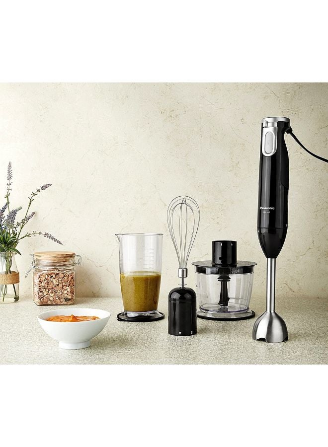 Hand Blender, 600W, 4 Unique-Shaped Blades, Chopper And Whisk Attachment, 0.7LBlending Beaker Bowl, Easy And Convenient MX-SS1 Black/Silver