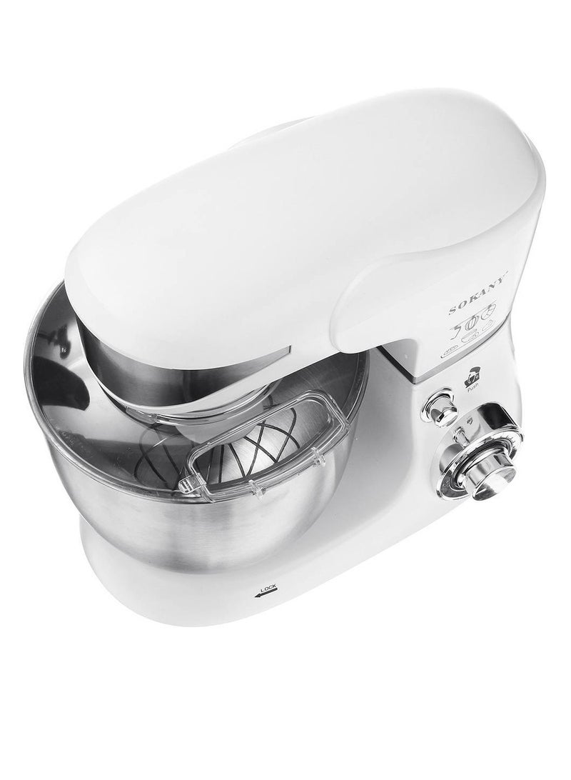 Stand Mixer, 5 liters, 1000 watts, Multi-function Kitchen Machine, with Lid Splash-Proof SC-206 White