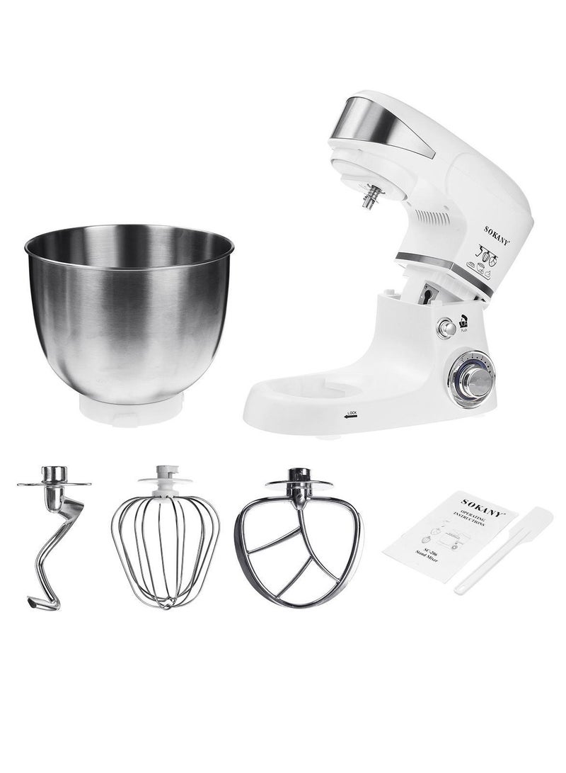 Stand Mixer, 5 liters, 1000 watts, Multi-function Kitchen Machine, with Lid Splash-Proof SC-206 White