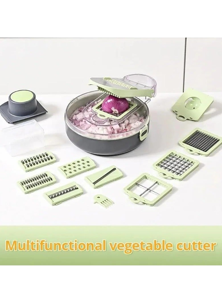 Premium Vegetable Chopper, Pro Onion Chopper,9 in 1 Multifunctional Vegetable Slicer, Cutter, Shredders, Slicer With Basket Fruit Potato Chopper Carrot Grater