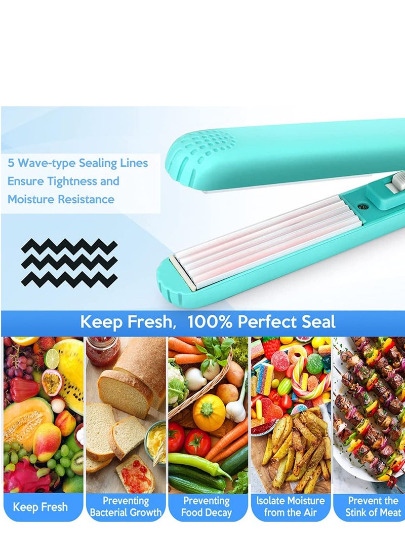 Mini Chip Bag Heat Sealer Portable Food Sealer Bag Resealer for Food Storage Plastic Bags Snack Bags vacuum sealer bags Handheld Sealing Machine for Candy Bag