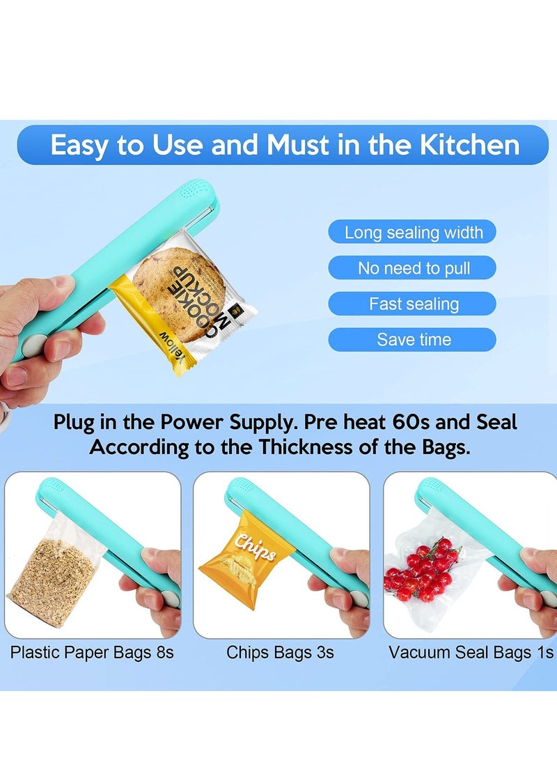 Mini Chip Bag Heat Sealer Portable Food Sealer Bag Resealer for Food Storage Plastic Bags Snack Bags vacuum sealer bags Handheld Sealing Machine for Candy Bag