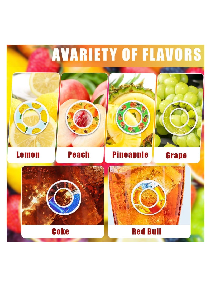 Fruit Fragrance Pods for Water Bottle, Fruit Fragrance Rings Scent Pods, Portable 0 Sugar Water Cup Scented Pods, Water Bottle Scented Accessory for Daily Exercise Boost Drinking Water (7 Flavors)