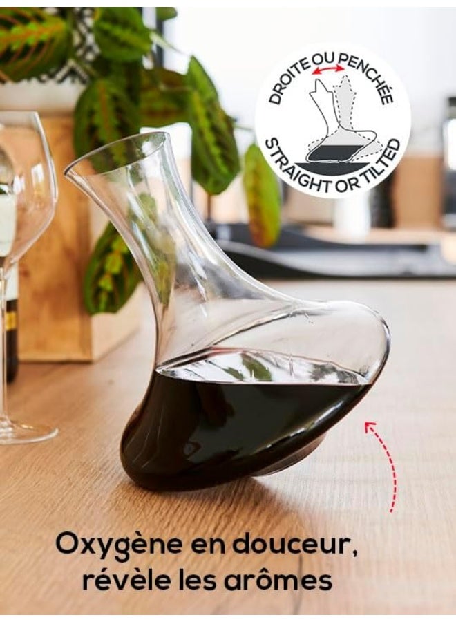 Peugeot Evolution Carafe To Enhance Tasting Of Young Red Wines For 75Cl Bottle Double Position Right Or Inclined Made In Europe