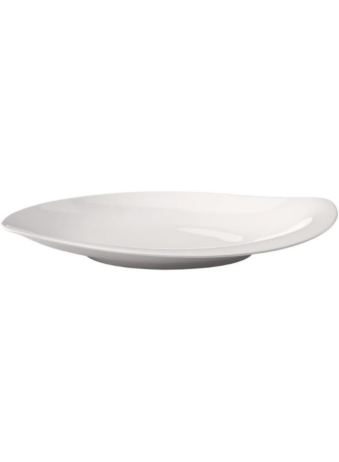 New Cottage Special Serve and Salad Shallow Bowl, 34 cm, Premium Porcelain, White