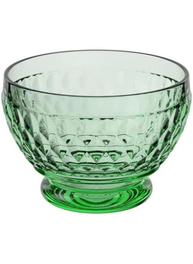 Boston Coloured Dessert Bowl, 430 ml, Crystal Glass, Transparent/Green
