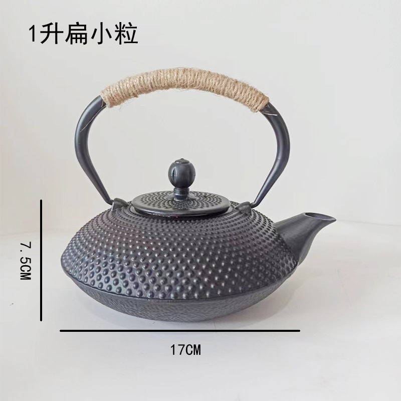 Cast Iron Teapot Small Grain Uncoated 1000ML small grain