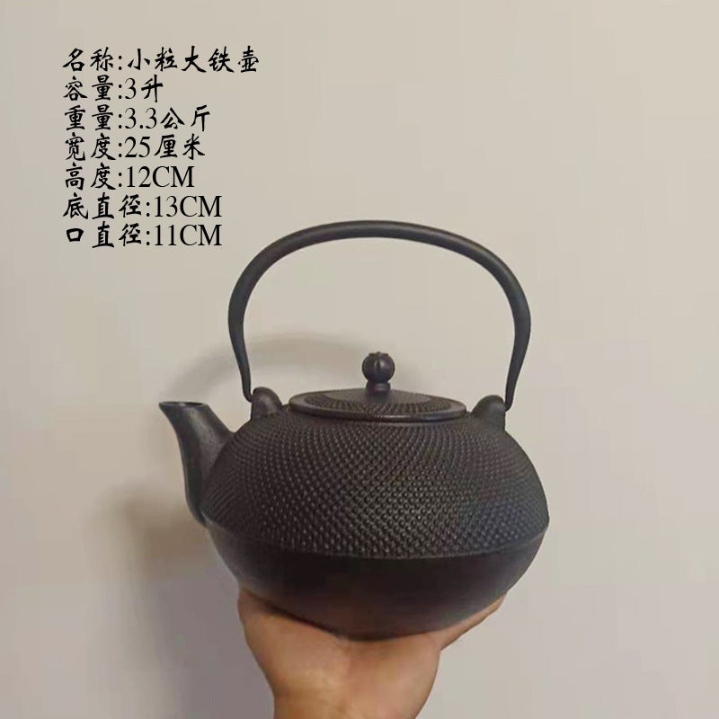 Cast Iron Teapot Small Grain Uncoated 3000ml pellets